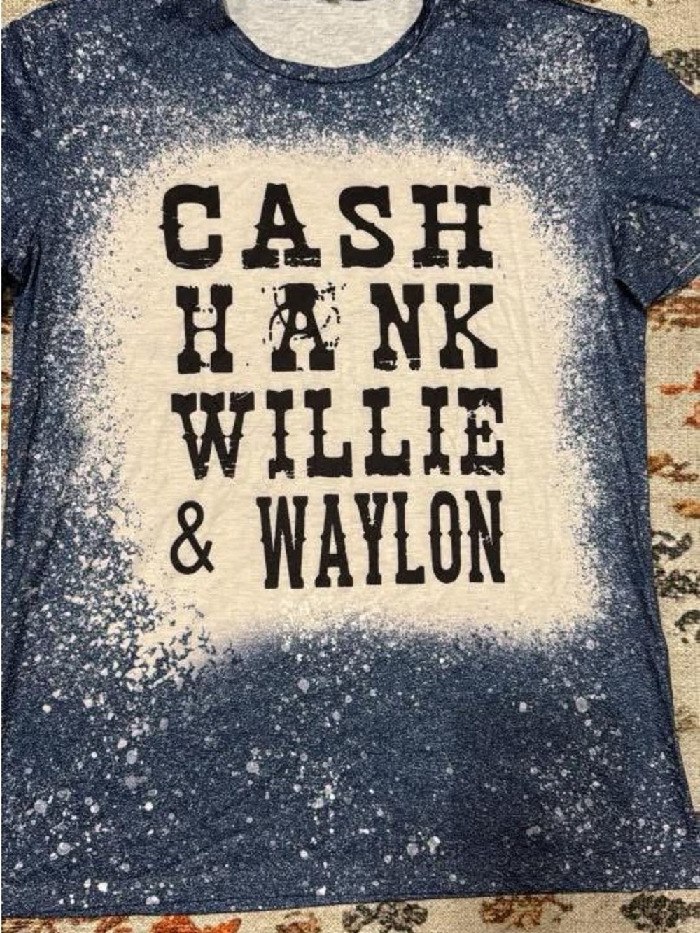 Graphic Band Tee - CASH HANK WILLIE & WAYLON - Blue and White